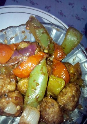 A picture of Chilli soyachunks.