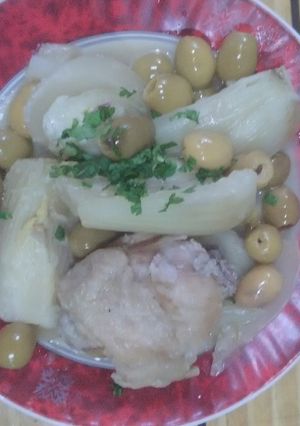 صورة لوصفة طاجين البسباس والزيتون