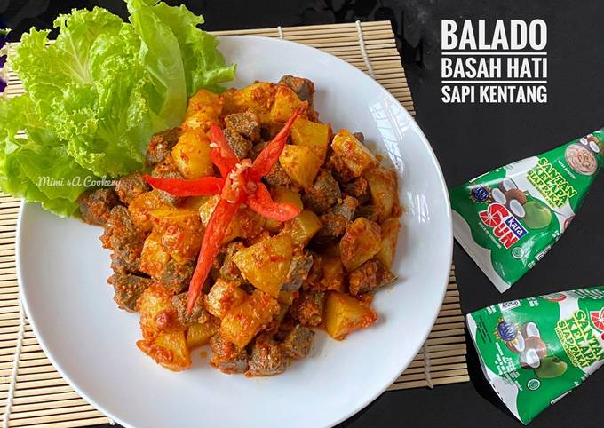 Resep Balado basah hati sapi kentang yang Menggugah Selera