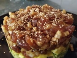 Tartar de atún, aguacate y mango