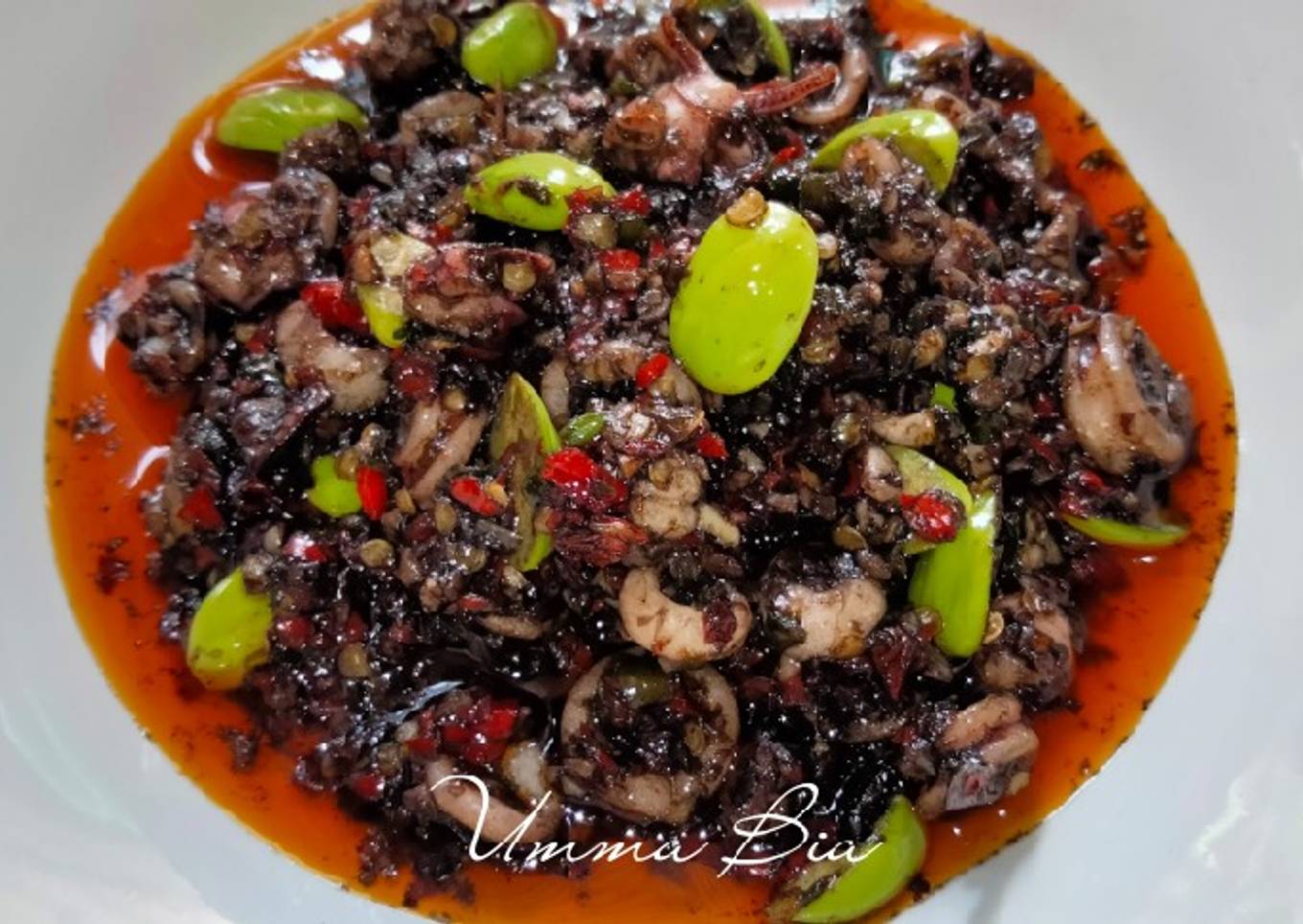 Cumi hitam pedas pete
