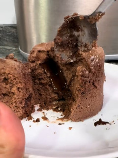 Una foto de Volcán de chocolate saludable