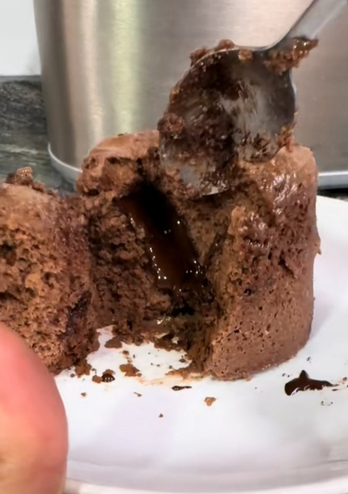 Una foto de Volcán de chocolate saludable