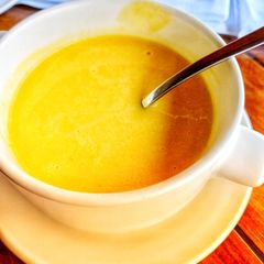 A picture of Creamy Carrot Ginger soup.