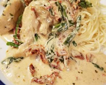 Ultimate, Prepare Creamy garlic chicken w sundried tomatoes  spinach Most Delicious