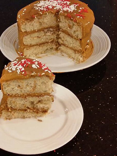 A picture of Cinnamon Spice Crunch Layer Cake.