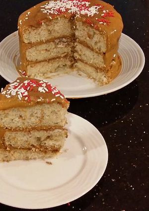 A picture of Cinnamon Spice Crunch Layer Cake.