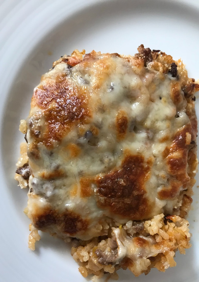 Una foto de Arroz integral a la milanesa