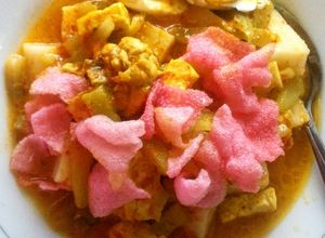 Foto resep Lontong kapur sirih/sadah gulai ayam labu siam dan tahu (khas pa