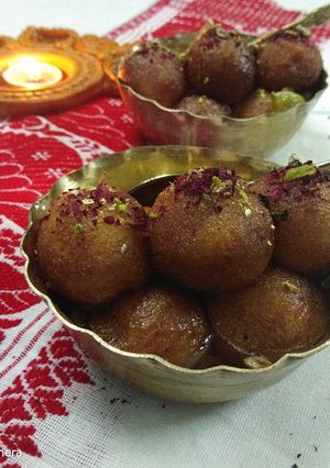 A picture of Semolina Gulab Jamun.