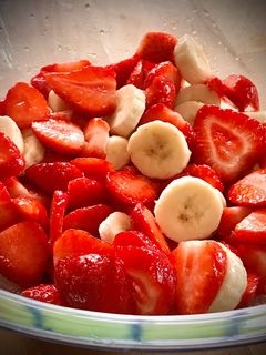 Una foto de Fresas con plátano