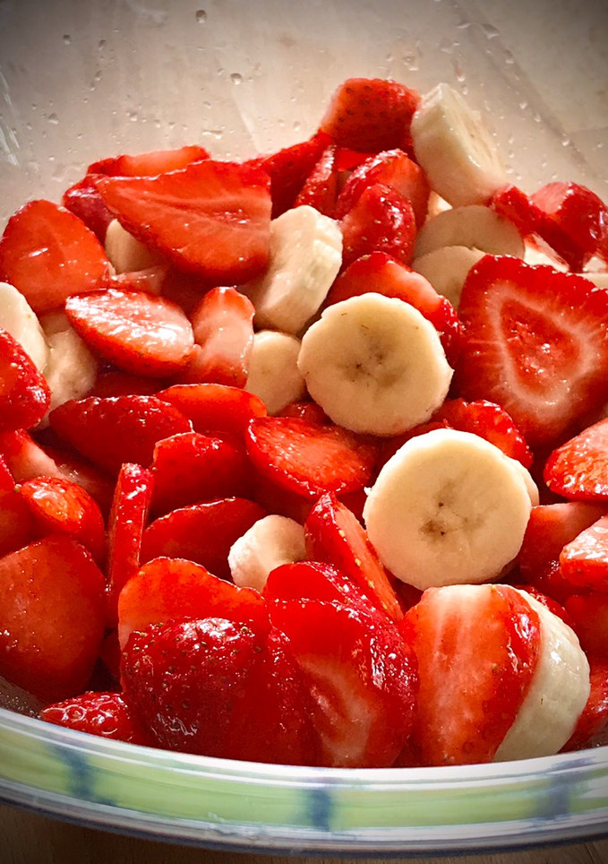 Una foto de Fresas con plátano