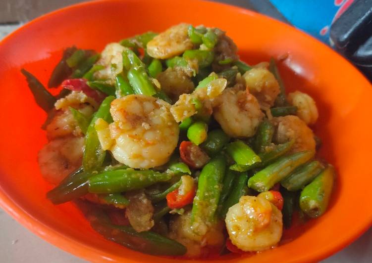 Tumis buncis udang nentega