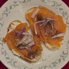 A picture of Open-Faced Sourdough Smoked Salmon Sandwich.