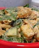 Chicken pasta caesar salad