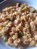 Arroz seco con gambitas y peperoncino