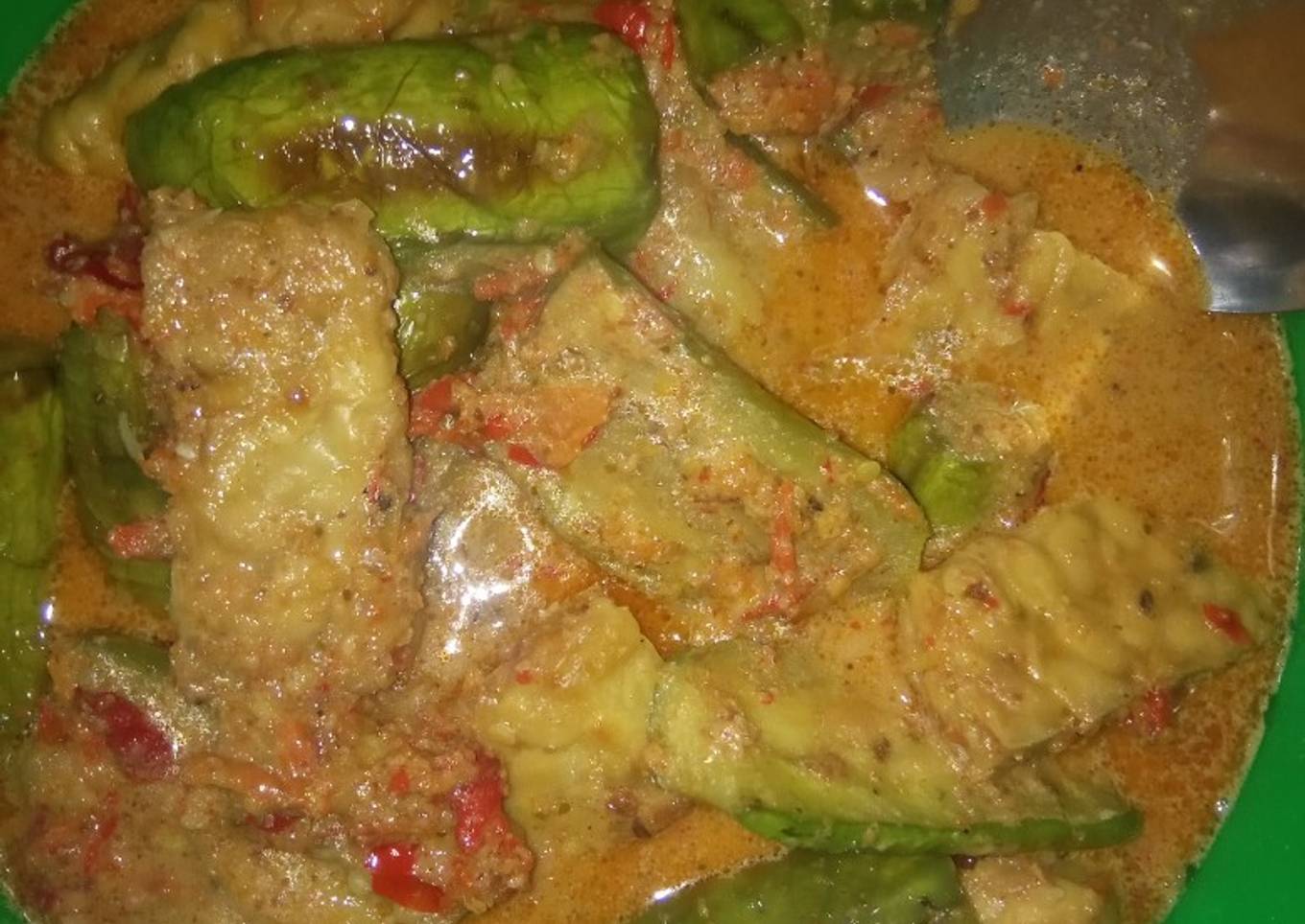 RongJoPe (Terong ijo tempe) bumbu pecal