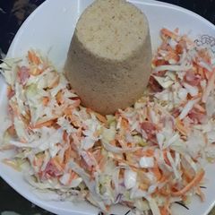 A picture of CousCous nd salad.