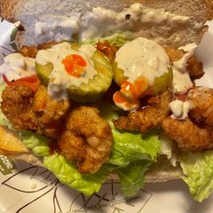 Shrimp po’boy A picture of Shrimp po’boy.