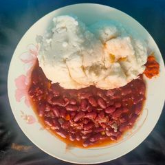 African style Rajma with Nsima and peri peri sauce A picture of African style Rajma with Nsima and peri peri sauce.