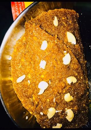 A picture of Fig (anjeer) and semolina sweet.