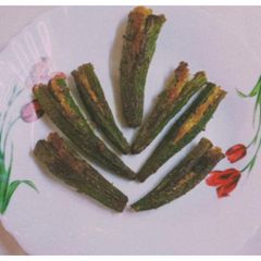 A picture of Bharleli Bhindi (Stuffed Okra).