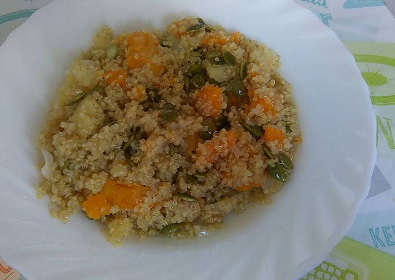 Quinoa con calabaza roja y patata