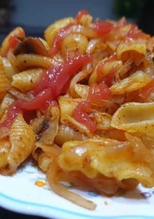 عکسی از دستور ماکارونی سبزیجات