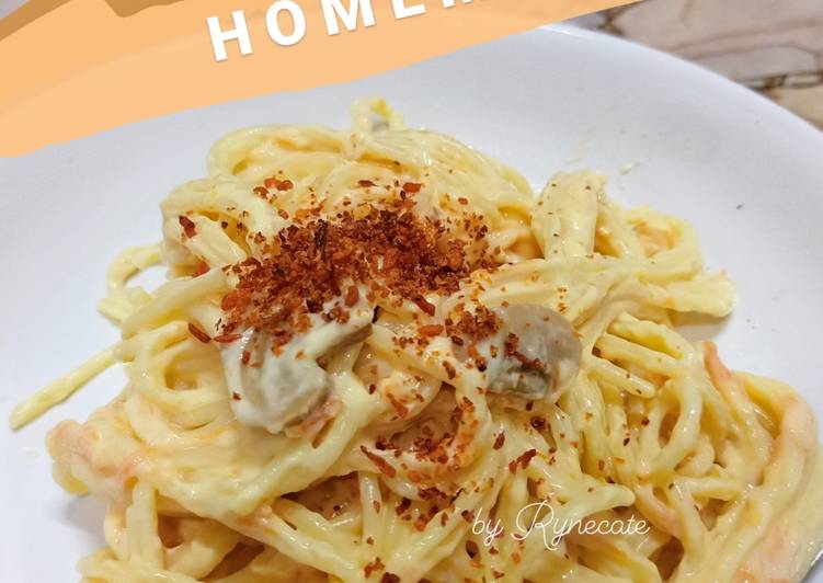 Cara Gampang Menyiapkan Spaghetti Carbonara Homemade No Micin 😁 ala Rinecatekitchen, Enak Banget