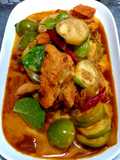 ผัดเผ็ดอกไก่ย่าง
