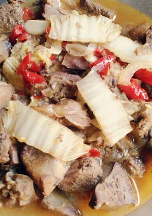 Foto resep Gongso Rempelo ati sawi putih