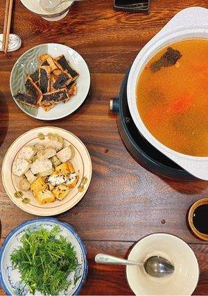 Hình của món Lẩu cá chay.