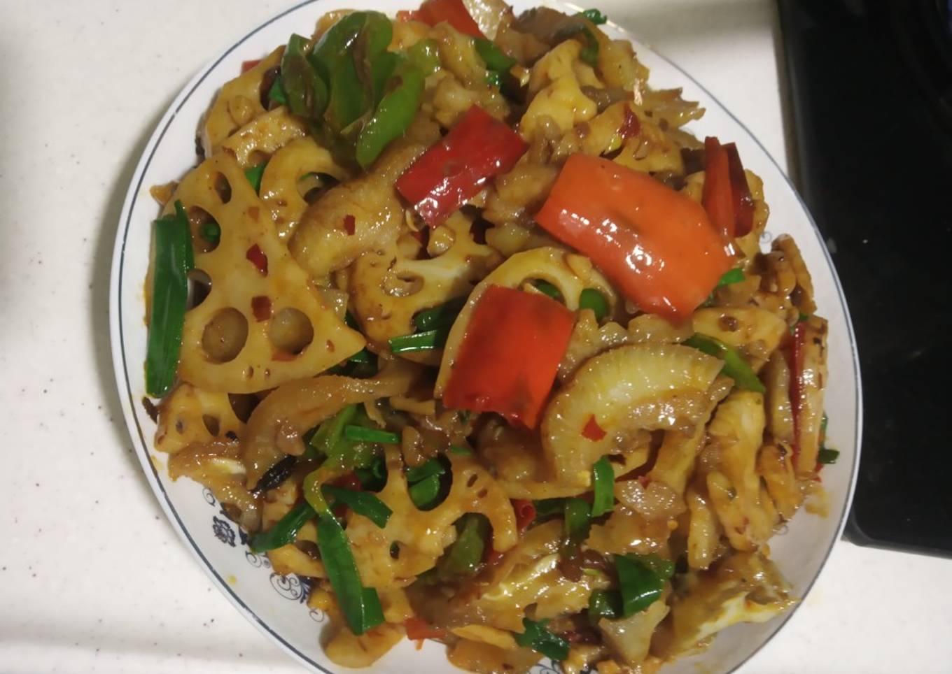 Tumis akar teratai (Chinese style)