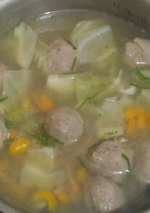 Foto resep Sup Bakso Segar n Simple, menu anak (no🖐msg)