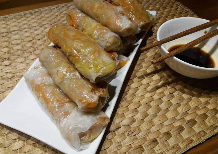 Rollitos de primavera con papel de arroz