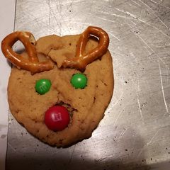 A picture of Peanut Butter Rudolph Cookies.