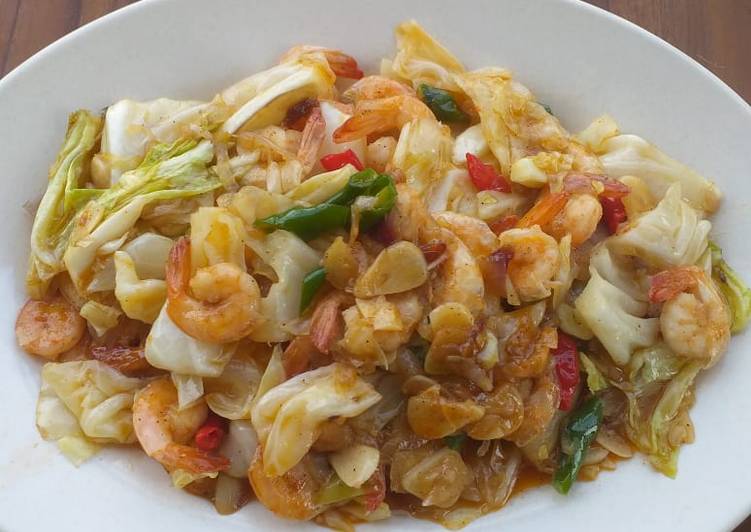 Resep Udang kubis lada hitam yang Sempurna