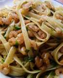 Fetuccini con Camarones (Lemon Garlic)
