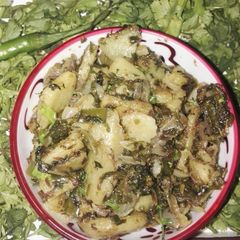 A picture of Hare dhania ki bhujia.