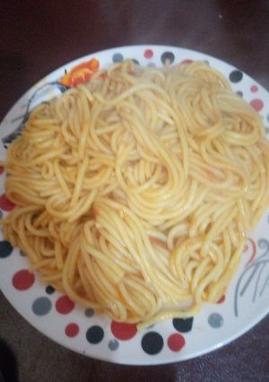 صورة لوصفة سباغيتي بالصوص والفرماج