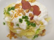 Una foto di pasta alla stracciatella