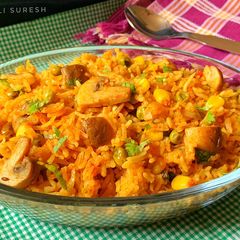A picture of Matar Mushroom Pulav !!.