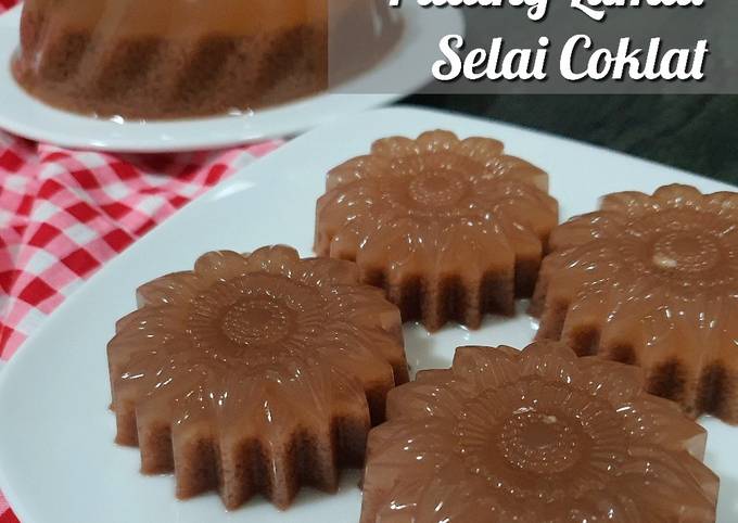 Langkah Mudah Membuat Resep Puding Lumut Selai Coklat