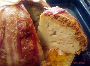 Bacon szalonnában sült karfiol bomba recept fotója