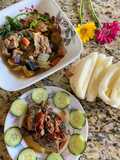 Pork Tail Soup and Braised Mackerel with Tomato