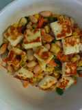 Halloumi, cannellini bean and roasted sweet corn salad