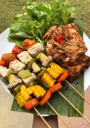 Foto resep (Eat Clean Menu) Ayam Bakar + Sate Sayuran