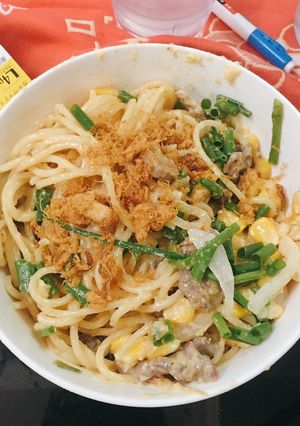 Hình của món Mỳ ý sốt kem trứng bò 🍝.