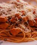 Tallarines con salsa a la chilena
