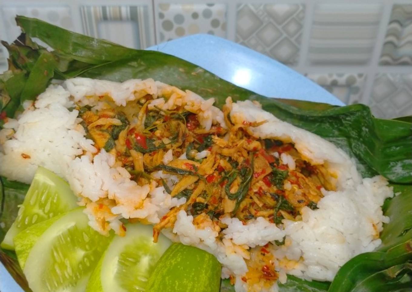 Nasi bakar ayam kemangi diet no oil